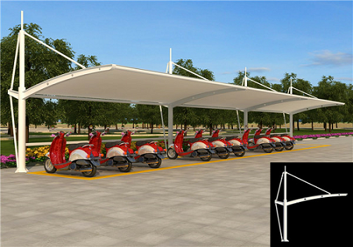 膜結(jié)構(gòu)電動(dòng)車停車棚